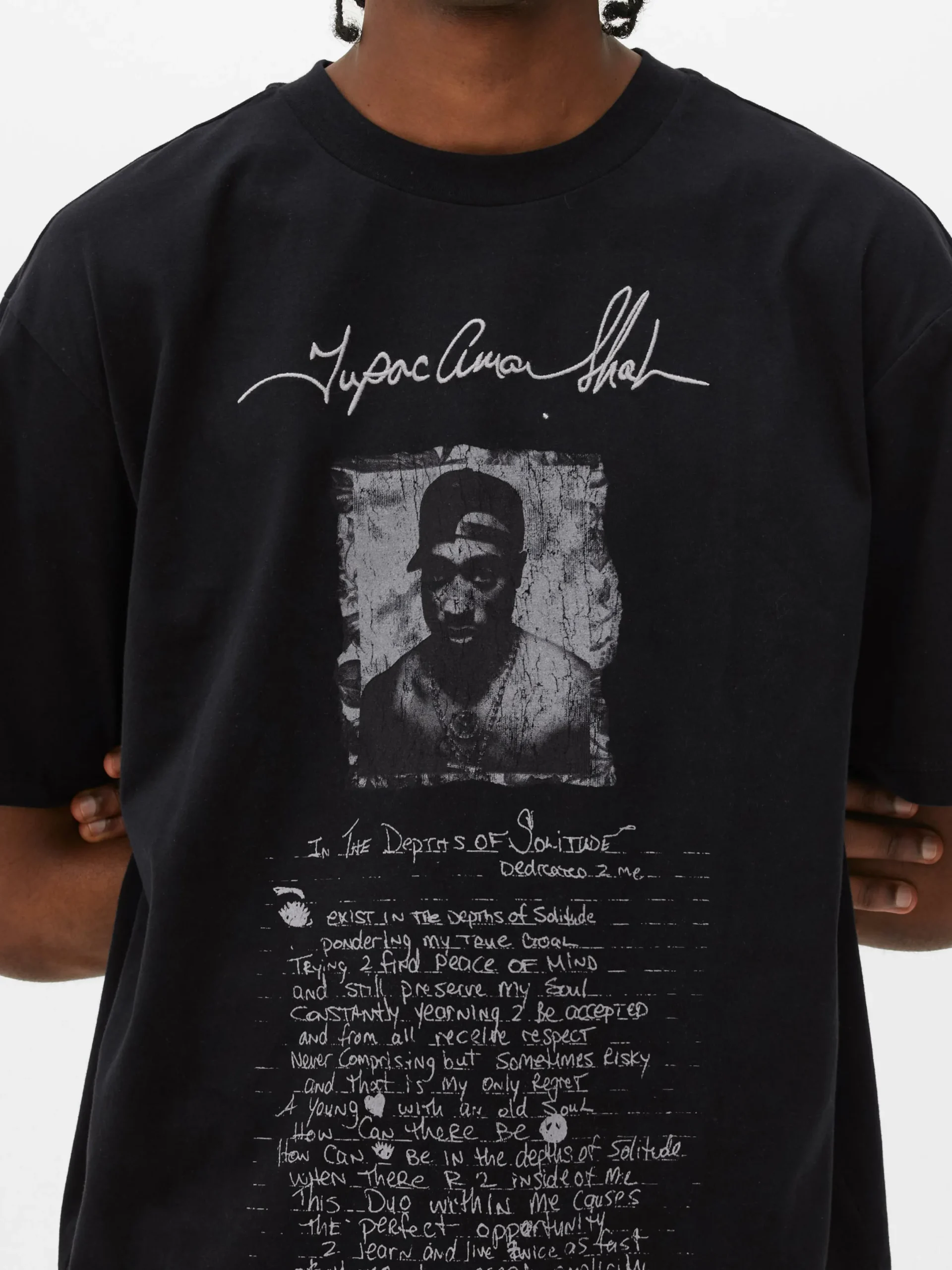 T-Shirts Et Sweat-Shirts À Motifs|Hauts Et T-Shirts|Primark T-shirt Graphique Avec Inscription Tupac Noir