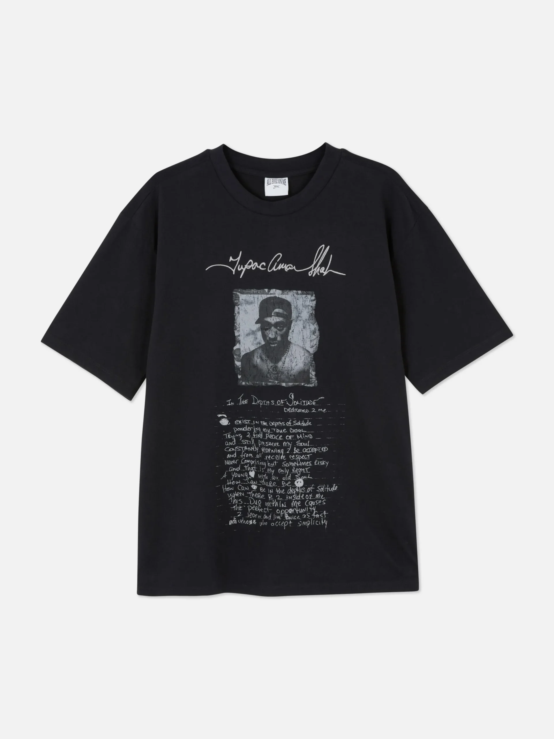 T-Shirts Et Sweat-Shirts À Motifs|Hauts Et T-Shirts|Primark T-shirt Graphique Avec Inscription Tupac Noir