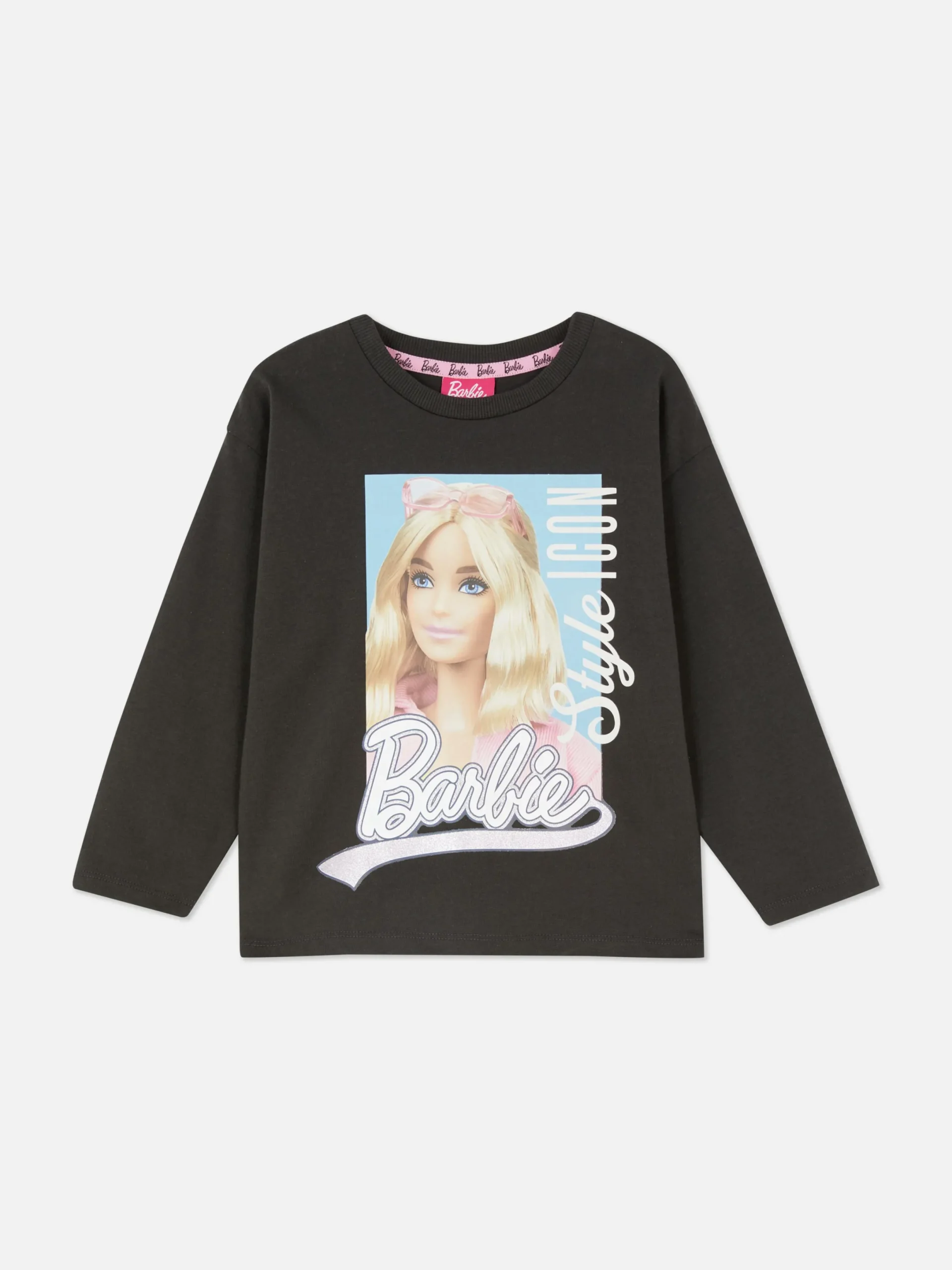 Hauts Et T-Shirts|Primark T-shirt Graphique Barbie à Manches Longues Anthracite