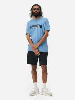 Hauts Et T-Shirts|Primark T-shirt Graphique Brooklyn Bleu