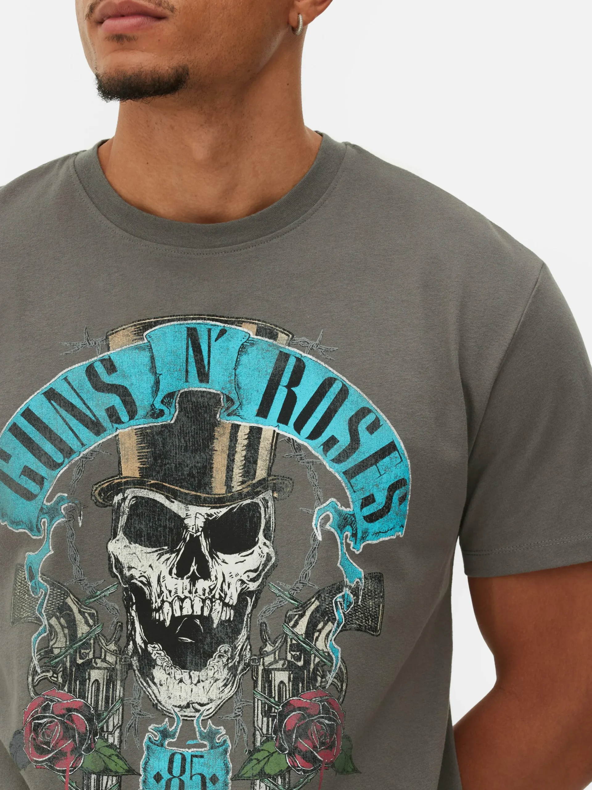 T-Shirts Et Sweat-Shirts À Motifs|Hauts Et T-Shirts|Primark T-shirt Graphique Guns N’ Roses Gris