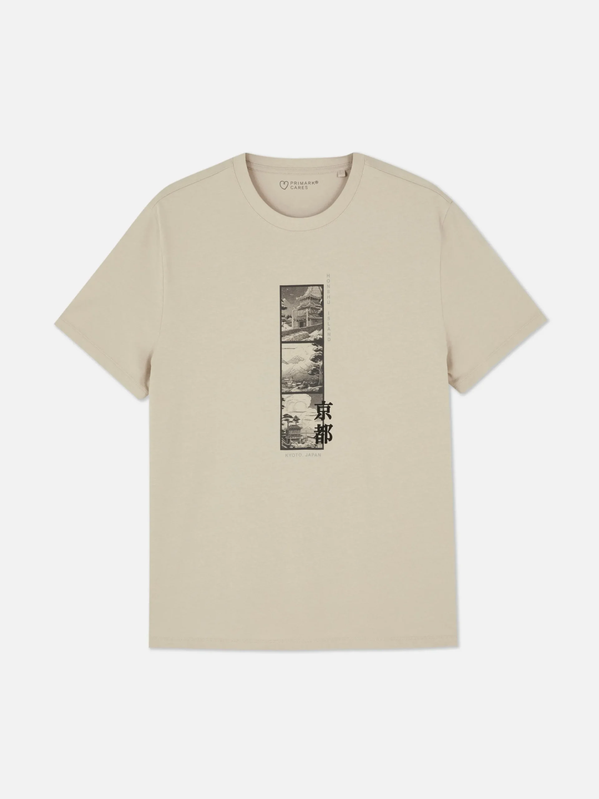 Hauts Et T-Shirts|Primark T-shirt Graphique Japon Grège