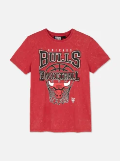 Hauts Et T-Shirts|Primark T-shirt Graphique NBA Chicago Bulls Rouge