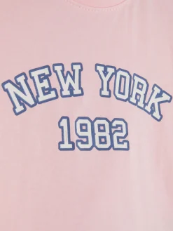 Hauts Et T-Shirts|Primark T-shirt Graphique New York Rose clair