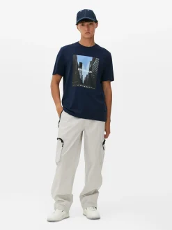 Hauts Et T-Shirts|Primark T-shirt Graphique NYC Studios Bleu marine
