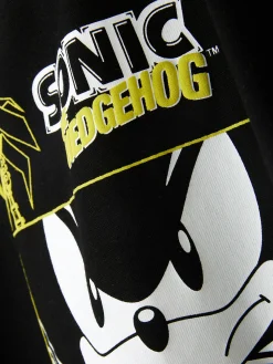Hauts Et T-Shirts|Primark T-shirt Graphique Sonic Le Hérisson Noir