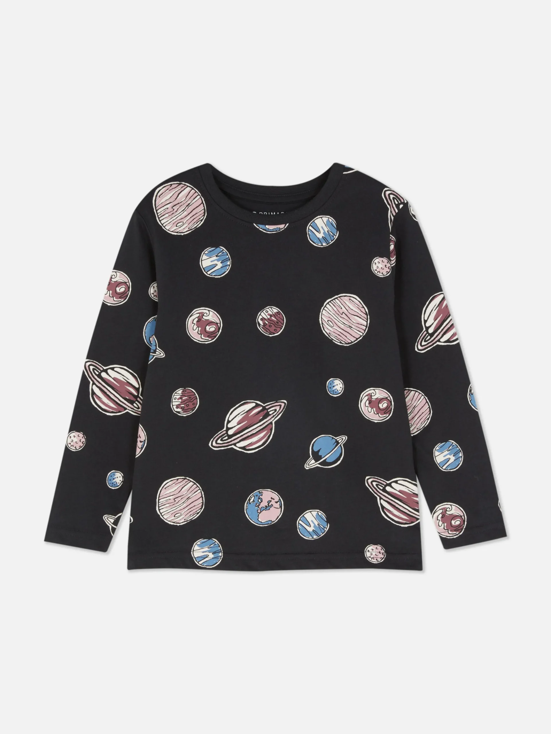 Hauts Et T-Shirts|Primark T-shirt Imprimé à Manches Longues Noir