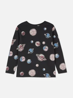 Hauts Et T-Shirts|Primark T-shirt Imprimé à Manches Longues Noir