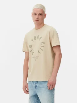 Hauts Et T-Shirts|Primark T-shirt Imprimé New York City Grège