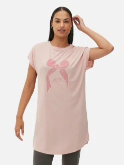 Hauts Et T-Shirts|Primark T-shirt Long à Col Ras-du-cou Rose clair