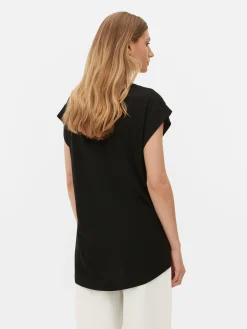 Hauts Et T-Shirts|Primark T-shirt Long Essential Noir