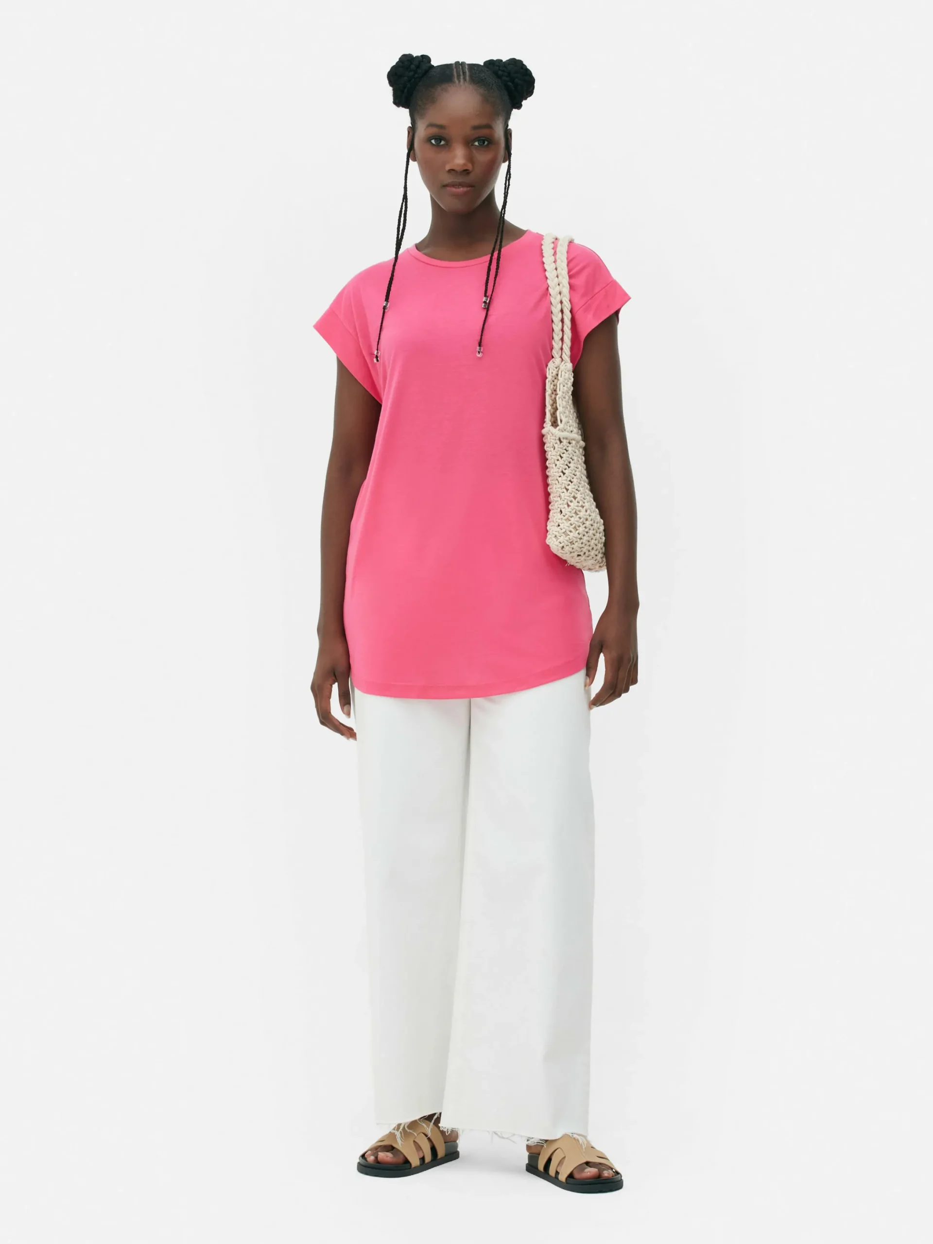 Hauts Et T-Shirts|Primark T-shirt Long Essential Rose