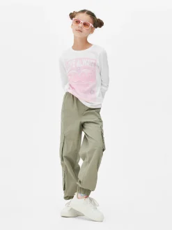 Hauts Et T-Shirts|Primark T-shirt Manches Longues à Imprimé Sur Le Buste Blanc