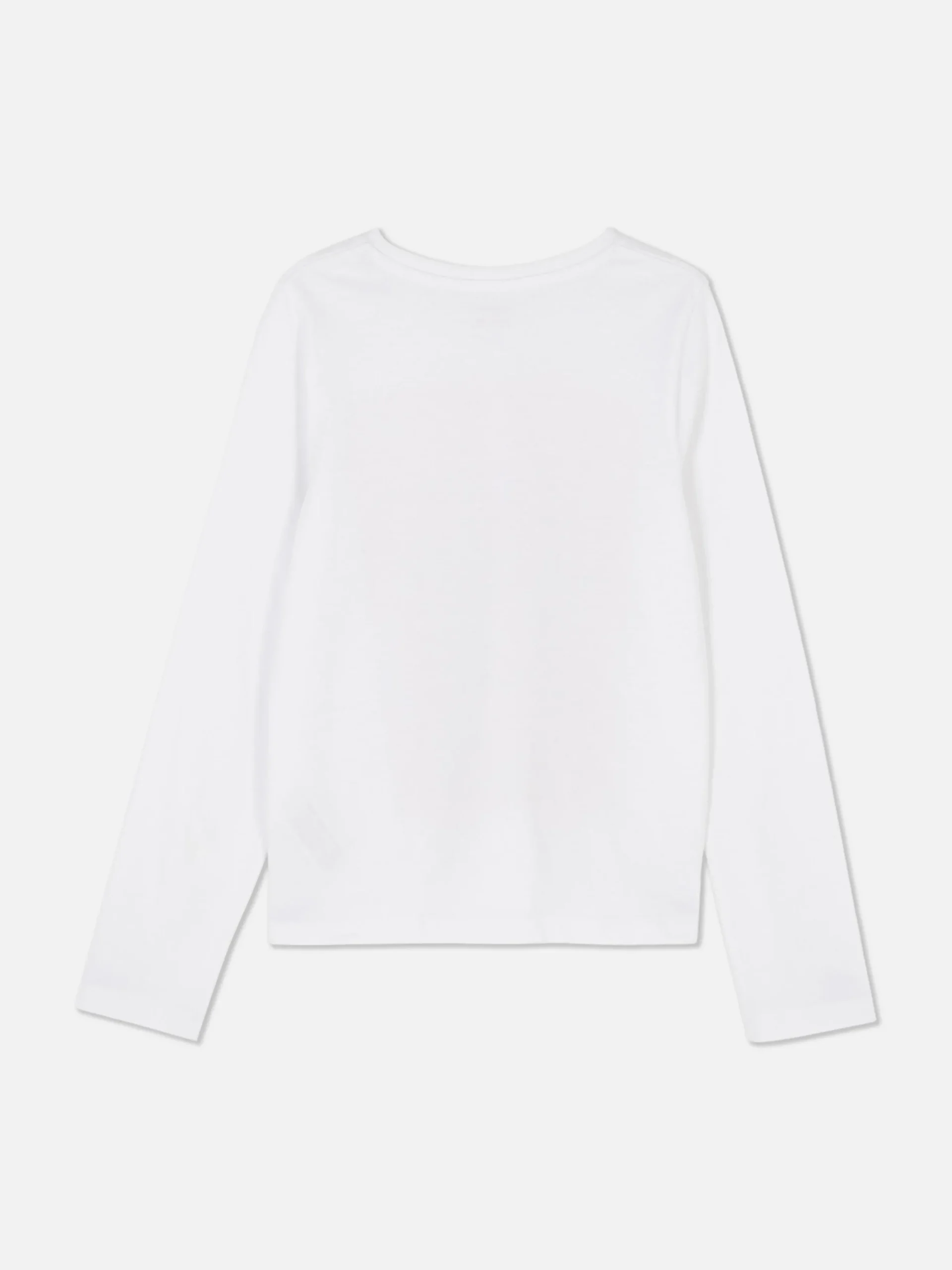 Hauts Et T-Shirts|Primark T-shirt Manches Longues à Imprimé Sur Le Buste Blanc