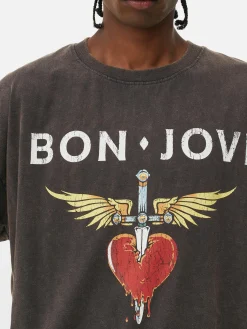 T-Shirts Et Sweat-Shirts À Motifs|Hauts Et T-Shirts|Primark T-shirt Oversize Bon Jovi Anthracite