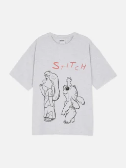 Hauts Et T-Shirts|Primark T-shirt Oversize Disney Lilo & Stitch Gris