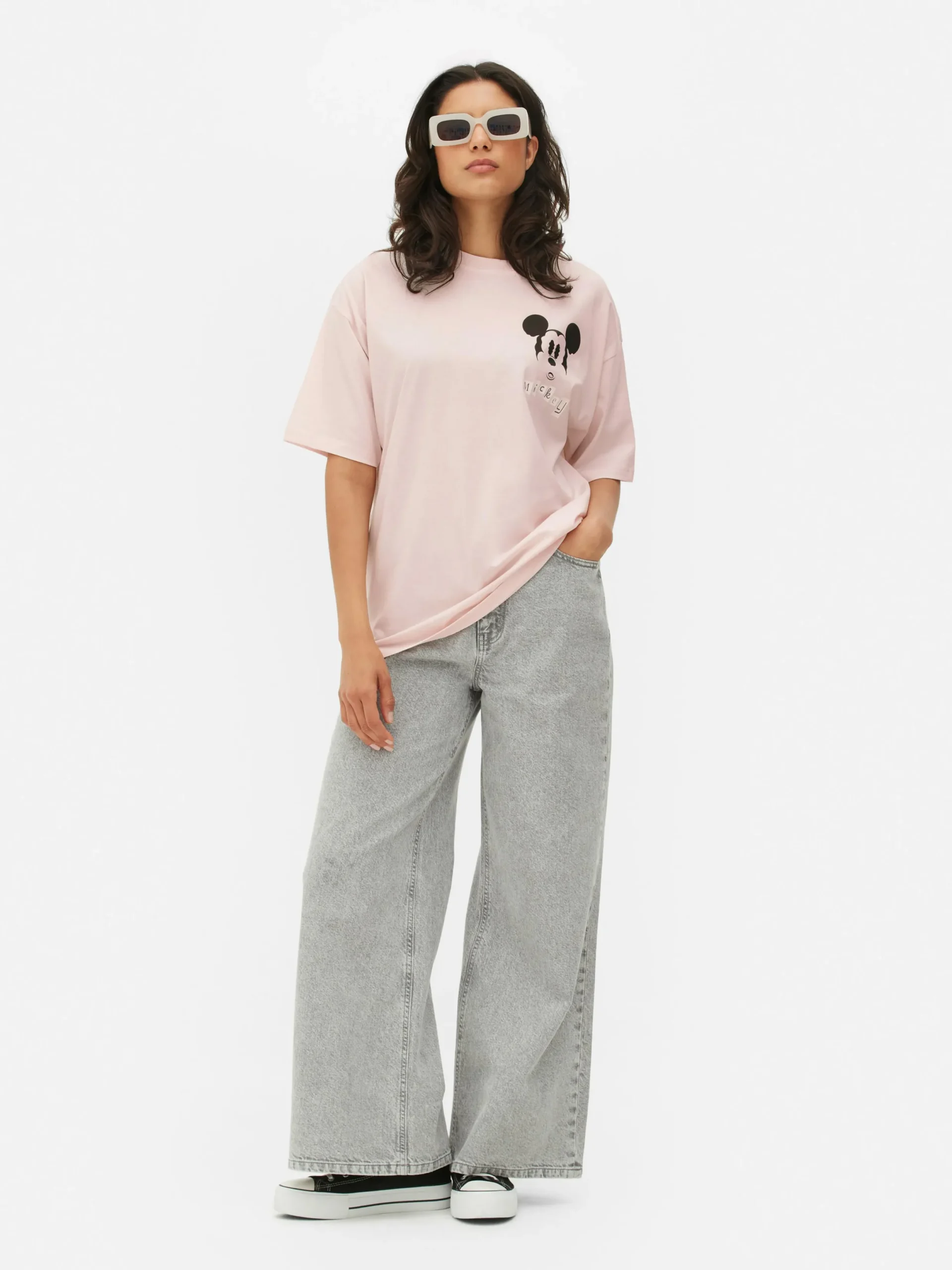 Hauts Et T-Shirts|Primark T-shirt Oversize Disney Mickey Mouse Rose clair