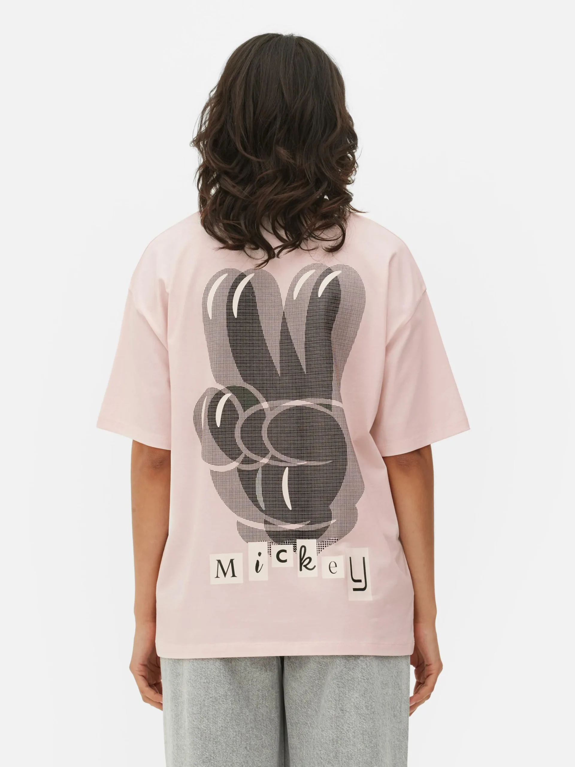 Hauts Et T-Shirts|Primark T-shirt Oversize Disney Mickey Mouse Rose clair