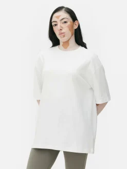 Hauts Et T-Shirts|Primark T-shirt Oversize En Jersey Incontournable Blanc