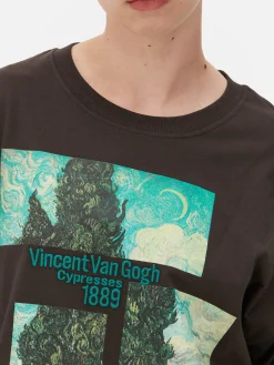 T-Shirts Et Sweat-Shirts À Motifs|Hauts Et T-Shirts|Primark T-shirt Oversize Les Cyprès De Van Gogh Anthracite
