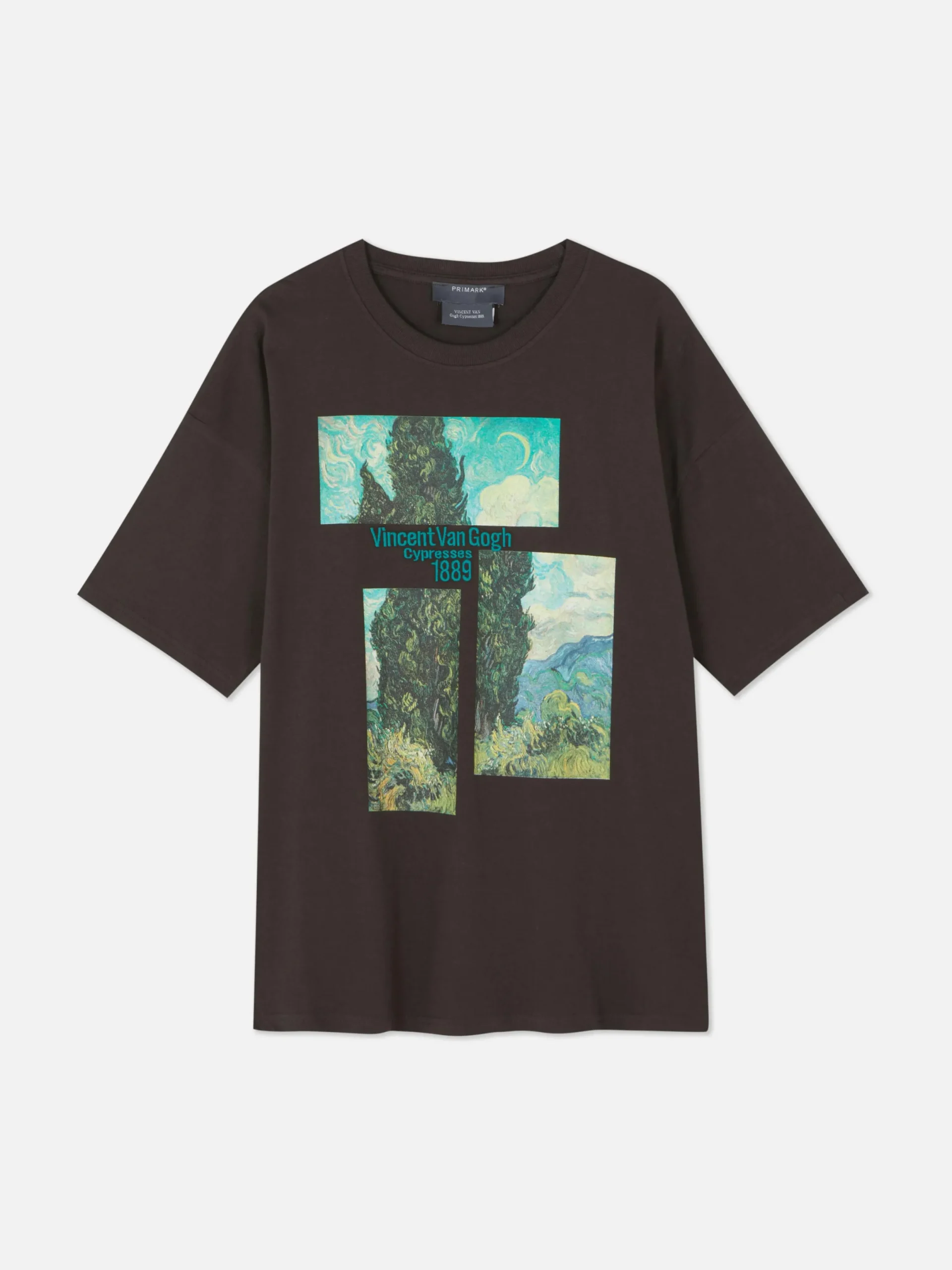 T-Shirts Et Sweat-Shirts À Motifs|Hauts Et T-Shirts|Primark T-shirt Oversize Les Cyprès De Van Gogh Anthracite