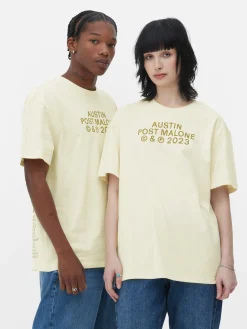 T-Shirts Et Sweat-Shirts À Motifs|Hauts Et T-Shirts|Primark T-shirt Post Malone Austin Tournée 2023 Écru