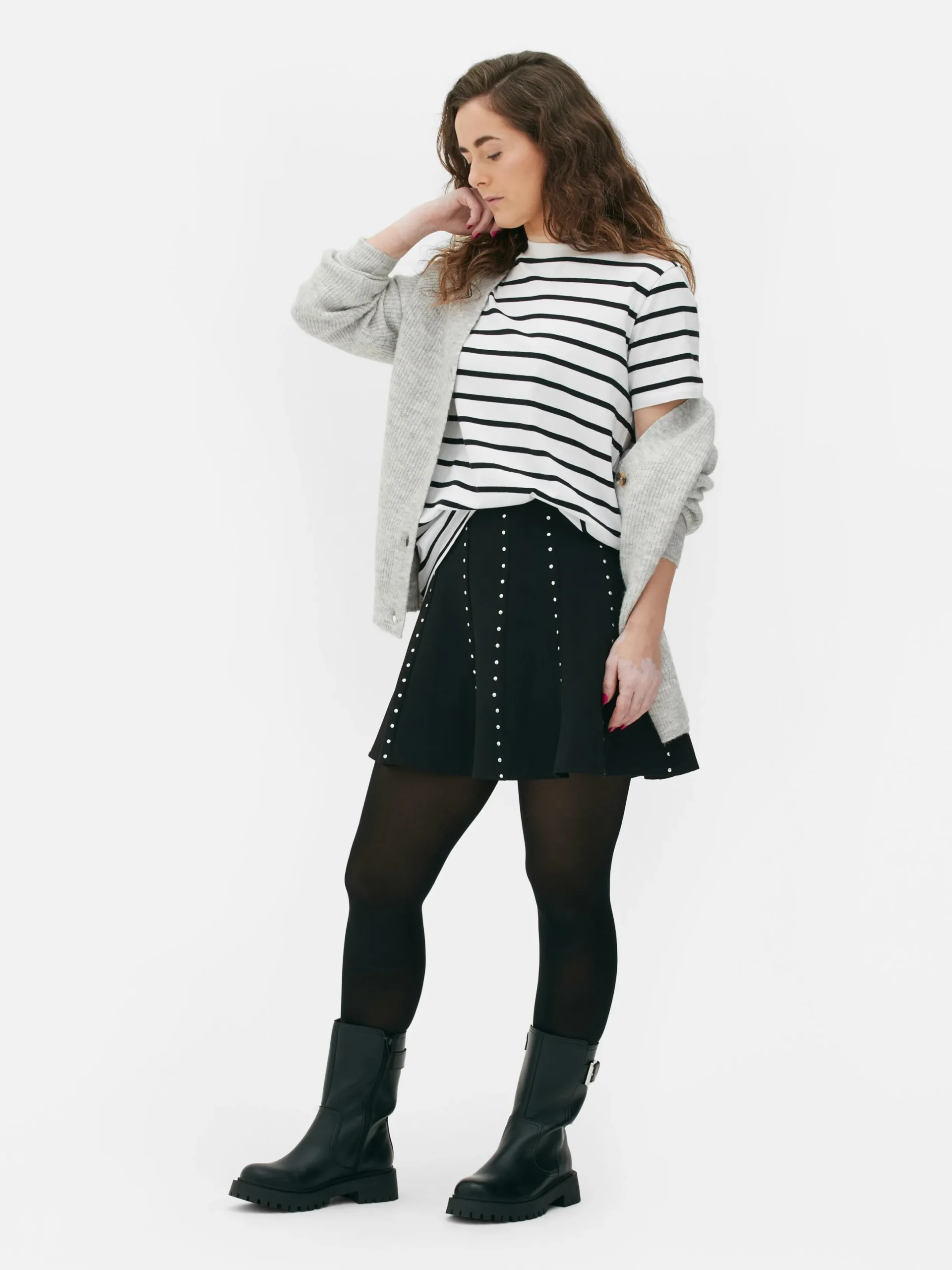 Hauts Et T-Shirts|Primark T-shirt Rayé à Col Ras-du-cou Noir/Blanc