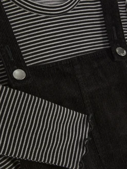 Ensembles Et Tenues|Primark T-shirt Rayé à Manches Longues Et Robe Chasuble Noir