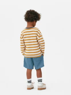Hauts Et T-Shirts|Primark T-shirt Rayé à Rayures Et Manches Longues Jaune moutarde