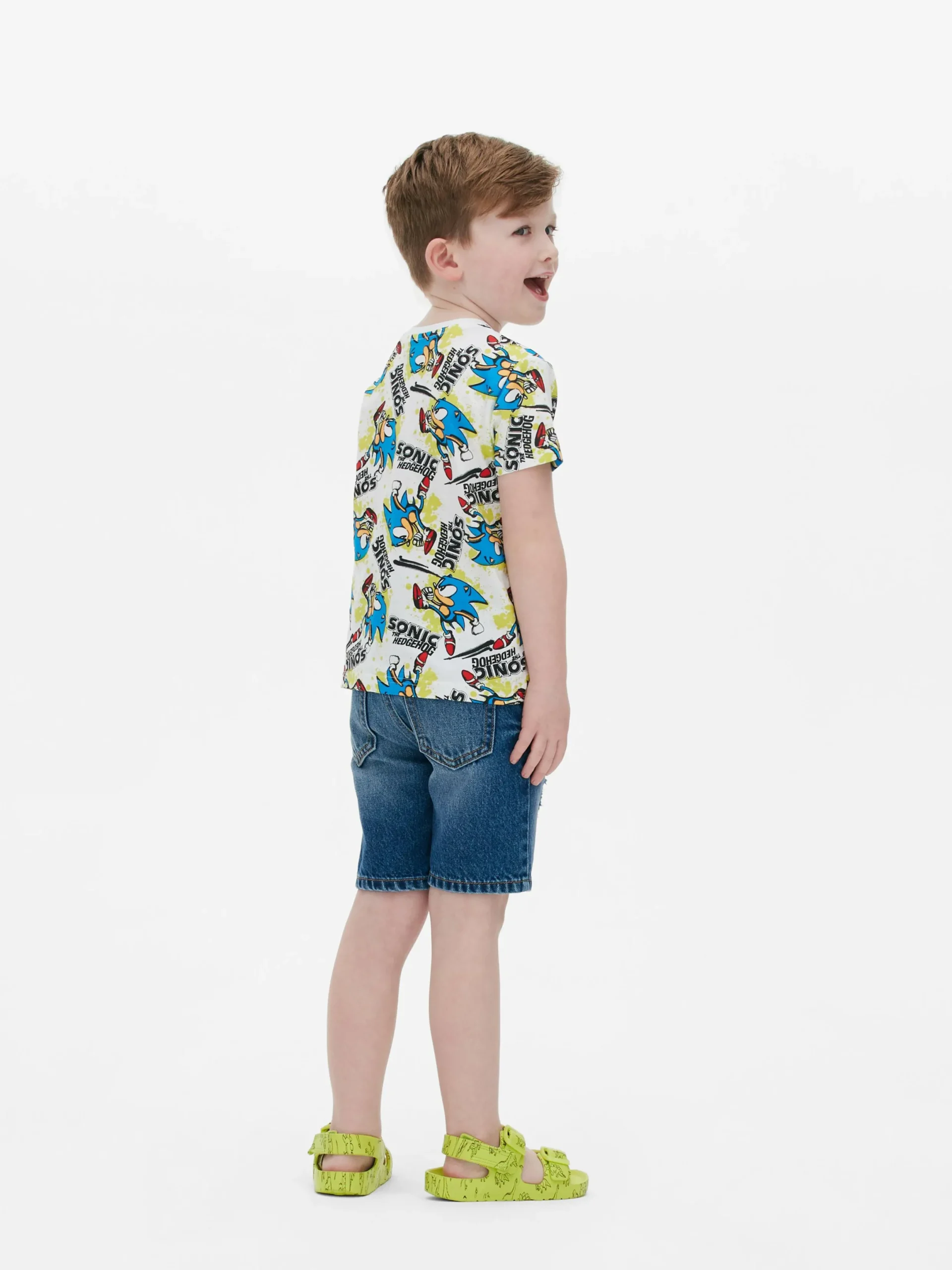Hauts Et T-Shirts|Primark T-shirt Sonic Le Hérisson Speed Star Blanc