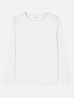 Hauts Et T-Shirts|Primark T-shirt Stretch à Col Ras-du-cou Blanc