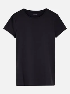 Hauts Et T-Shirts|Primark T-shirt Stretch à Col Ras-du-cou Bleu marine
