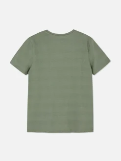 Hauts Et T-Shirts|Primark T-shirt Texturé Rayé Kaki