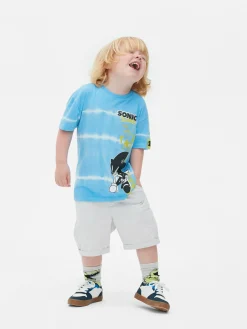 Hauts Et T-Shirts|Primark T-shirt Tie Dye Sonic Le Hérisson Bleu