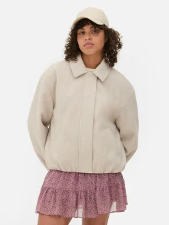 Manteaux Et Vestes|Primark Veste à Ourlet Boule Écru