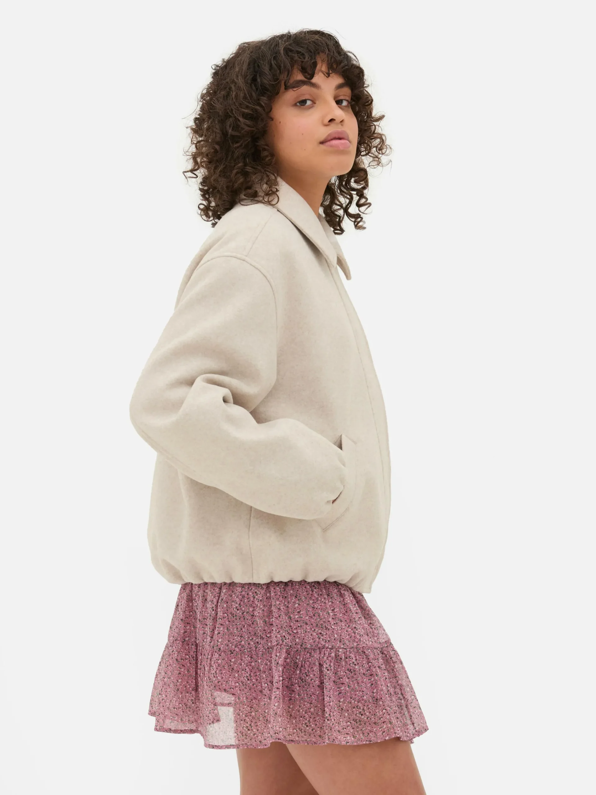 Manteaux Et Vestes|Primark Veste à Ourlet Boule Écru