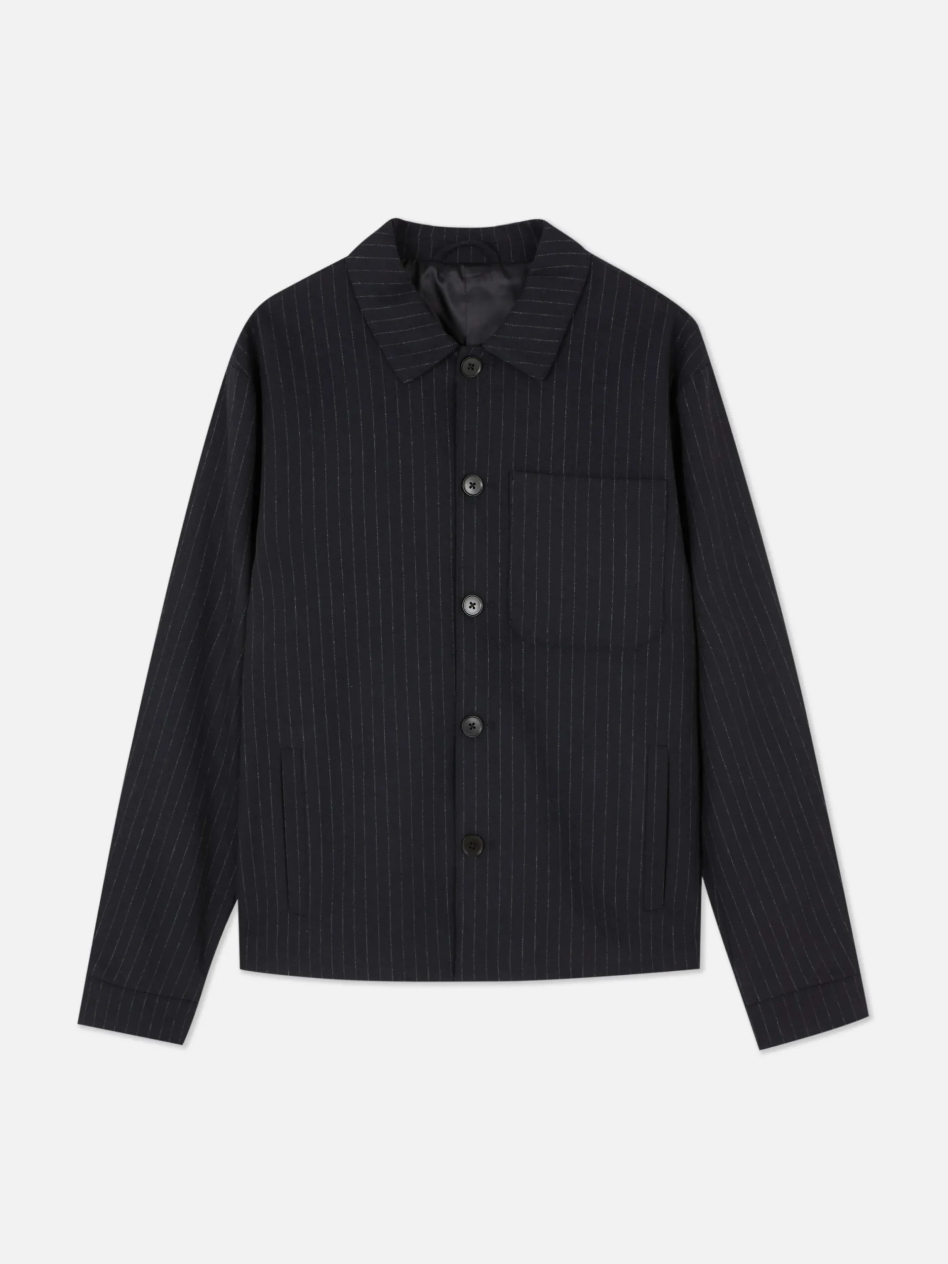 Manteaux Et Vestes|Primark Veste Boutonnée à Rayures Fines Kem Bleu marine