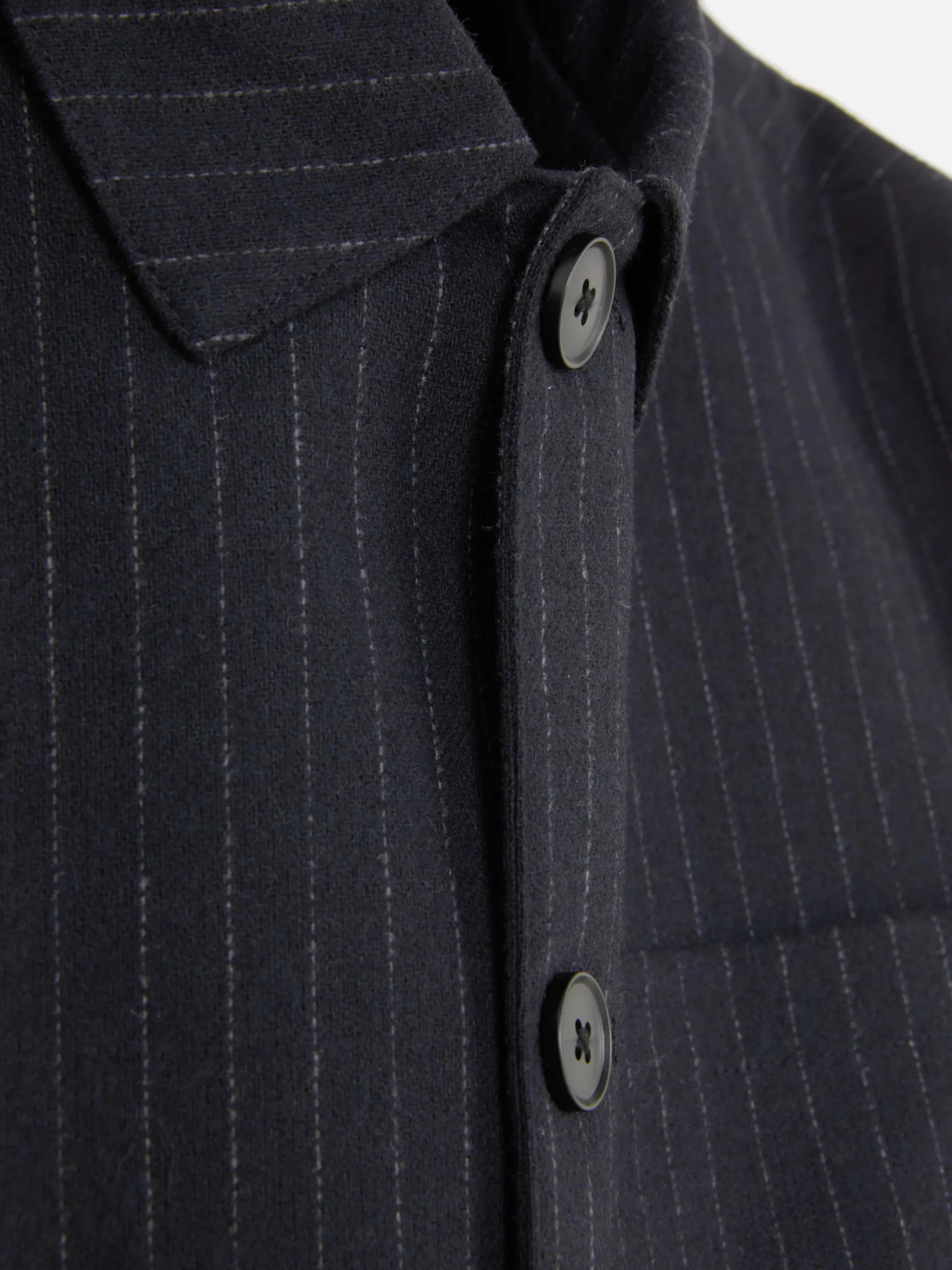 Manteaux Et Vestes|Primark Veste Boutonnée à Rayures Fines Kem Bleu marine