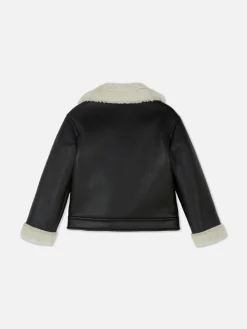 Manteaux Et Vestes|Primark Veste De Motard Effet Mouton Retourné Noir