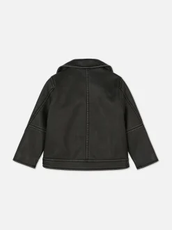 Manteaux Et Vestes|Primark Veste De Motard En Simili Cuir Noir