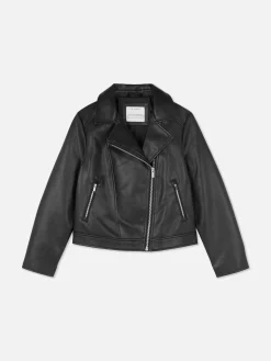 Manteaux Et Vestes|Primark Veste De Motard En Simili Cuir Noir