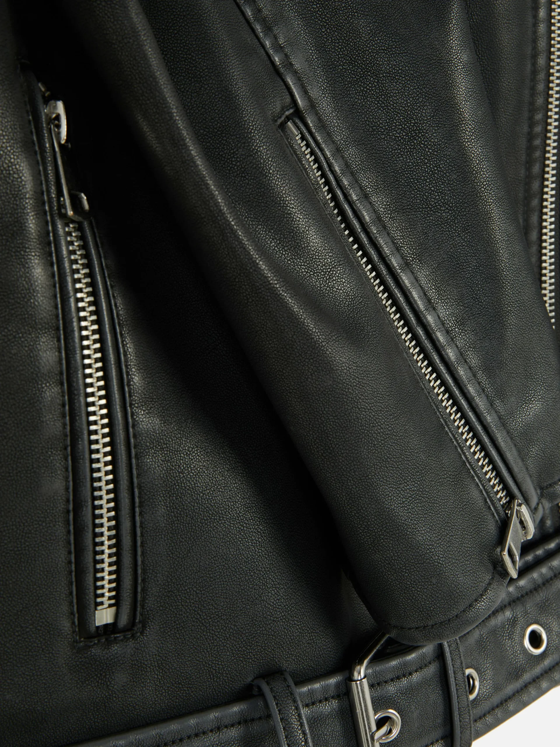 Manteaux Et Vestes|Primark Veste De Motard En Simili Cuir Effet Vieilli Gris