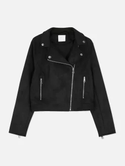 Manteaux Et Vestes|Primark Veste De Motard Imitation Daim Noir 2