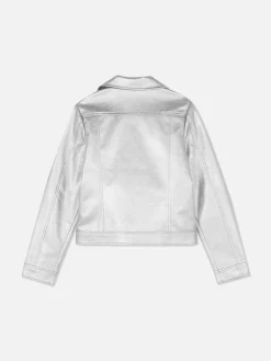 Manteaux Et Vestes|Primark Veste De Motard Métallisée Argent