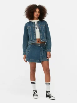 Denim|Manteaux Et Vestes|Primark Veste En Jean Sans Col Bleu moyen