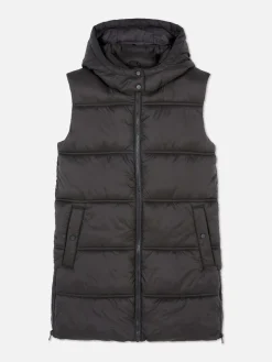 Manteaux Et Vestes|Primark Veste Longue Sans Manche à Capuche Anthracite