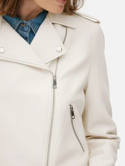 Manteaux Et Vestes|Primark Veste Motard En Simili Cuir Essential Crème