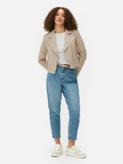 Manteaux Et Vestes|Primark Veste Motard En Simili Cuir Essential Nude