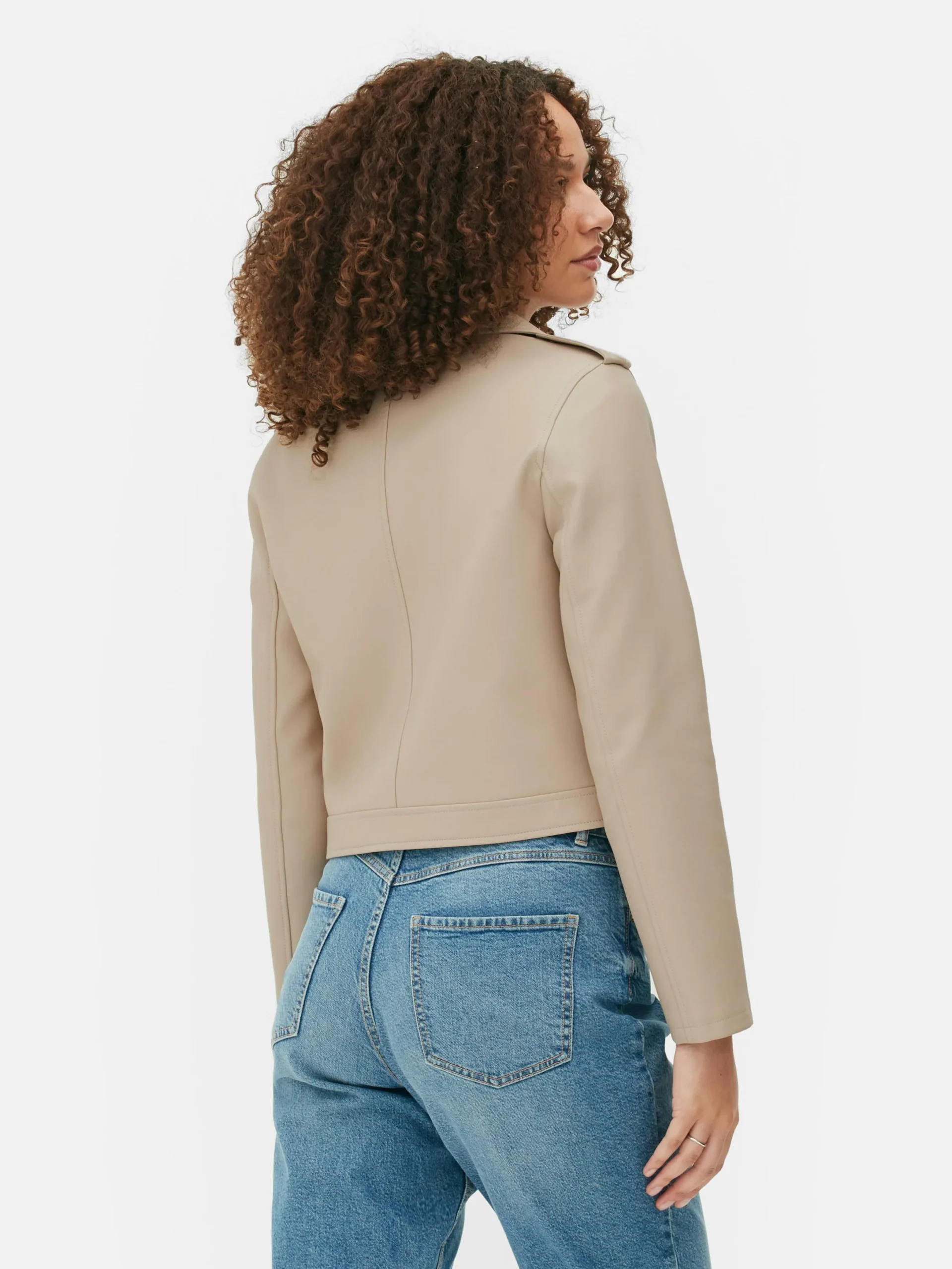 Manteaux Et Vestes|Primark Veste Motard En Simili Cuir Essential Nude