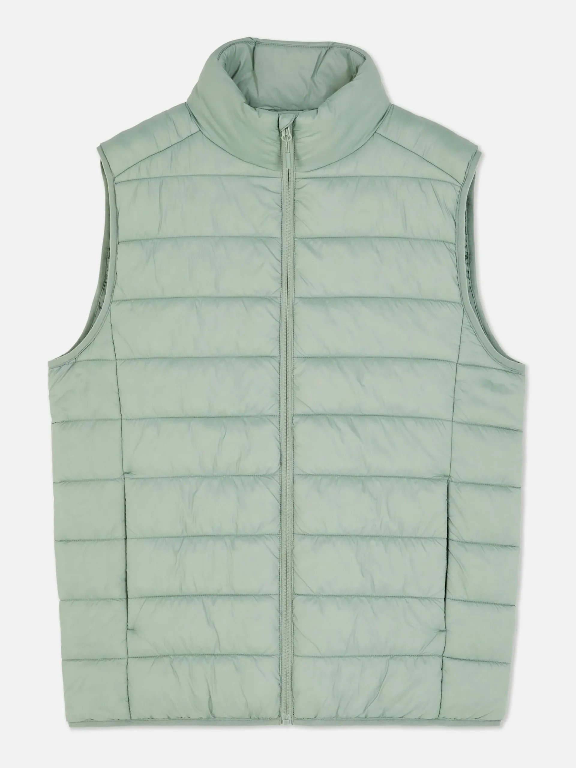 Manteaux Et Vestes|Primark Veste Rembourrée Et Zippée Sans Manches Vert clair